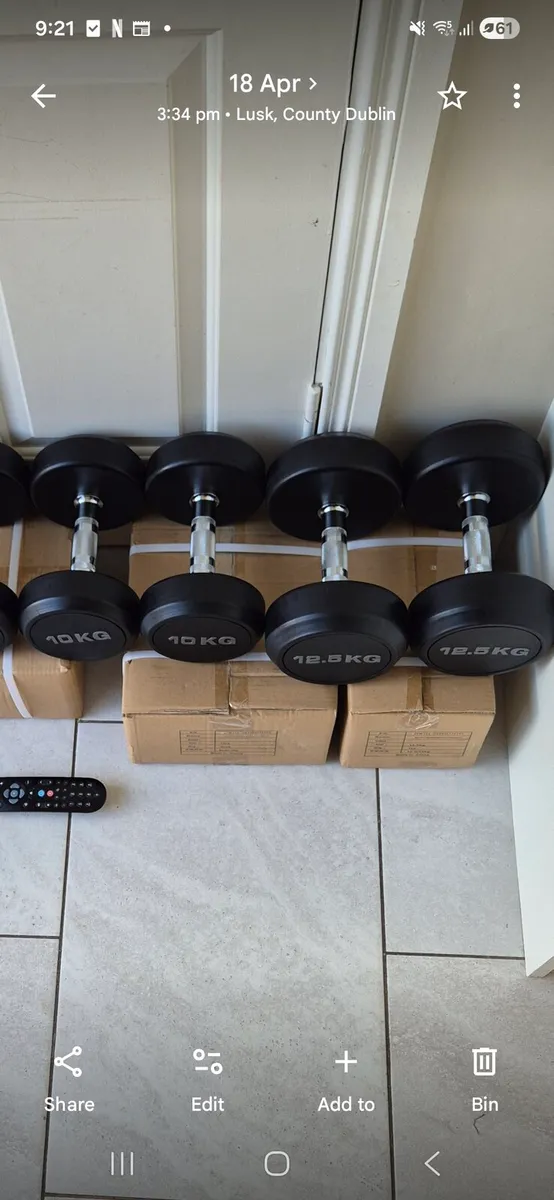 2xbrand new sets of dumbbells , 2x10kg, 2x12.5kg - Image 2