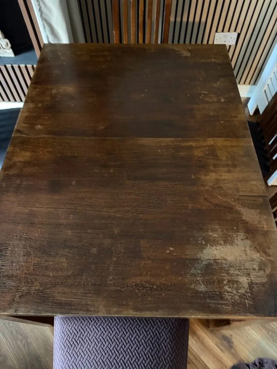 Extendable Dark Wood Dining Table and Chairs Upcycling / DIY Project - Image 2