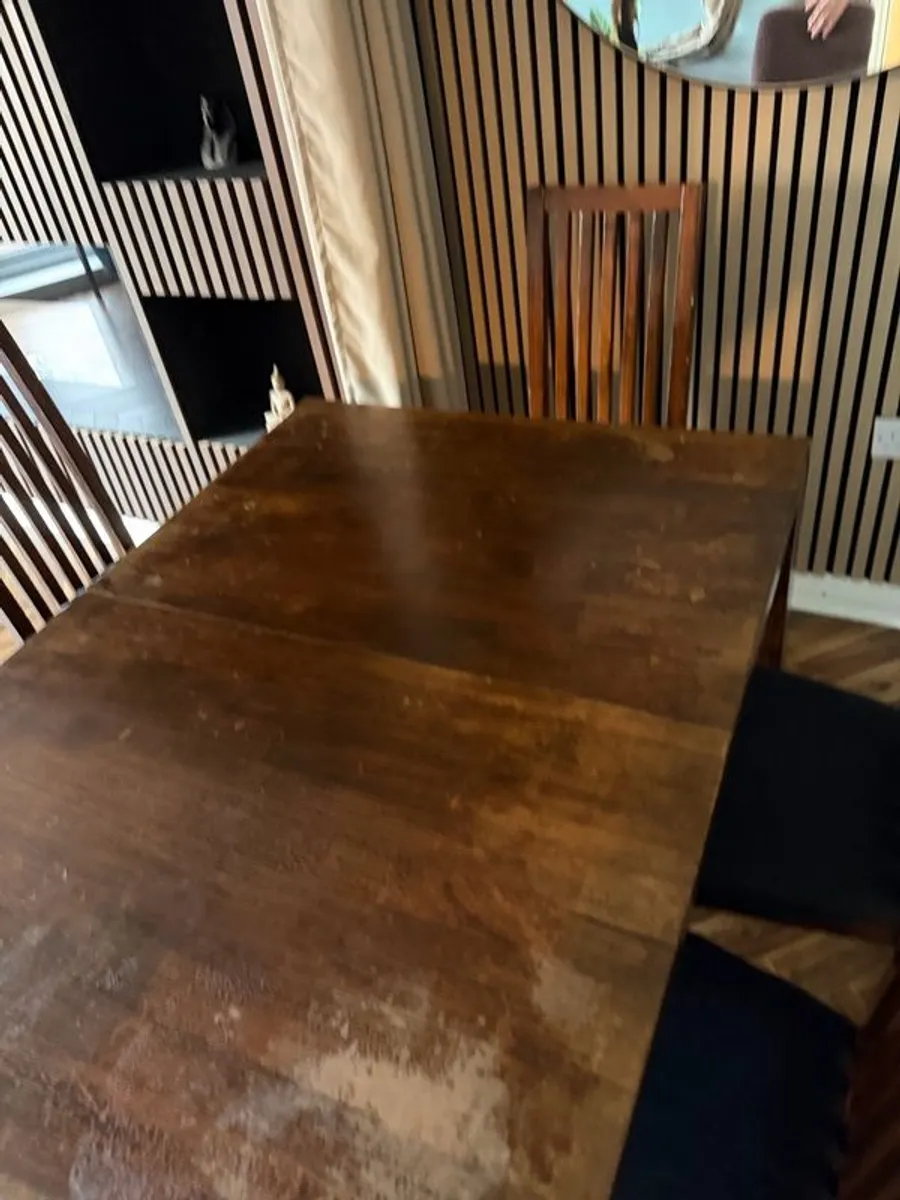 Extendable Dark Wood Dining Table and Chairs Upcycling / DIY Project - Image 4
