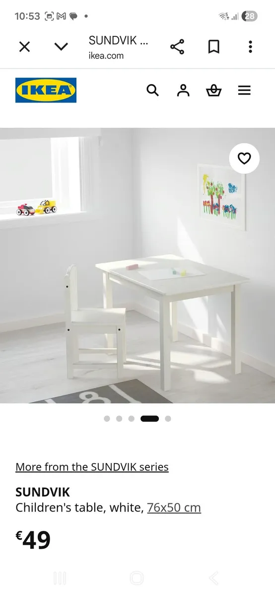Ikea Sundvik childs table and chairs - Image 2