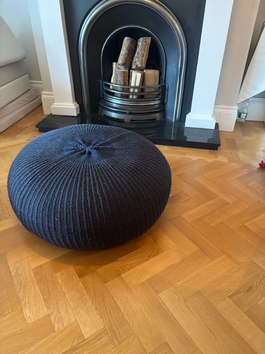 Large Navy round pouffe /footstool IKEA - Image 1