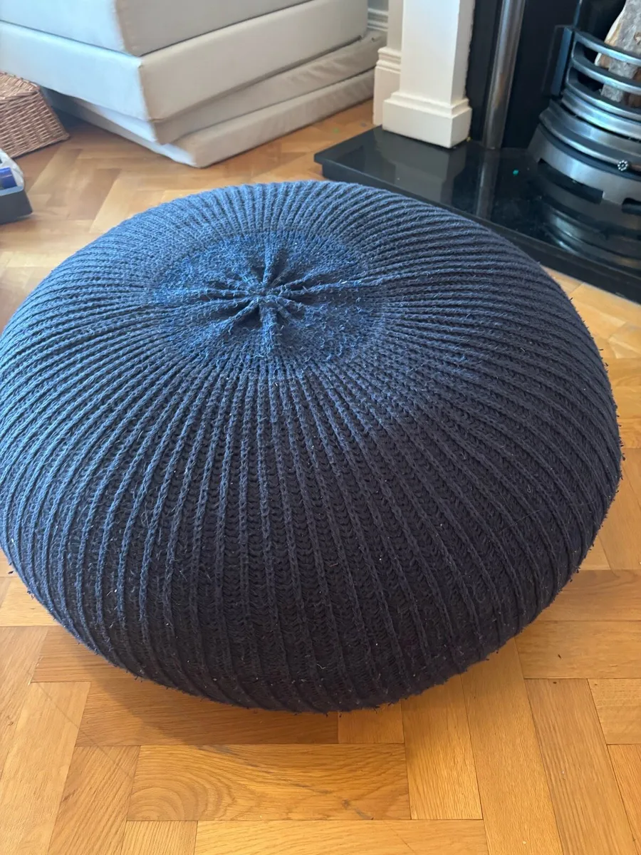 Large Navy round pouffe /footstool IKEA - Image 3