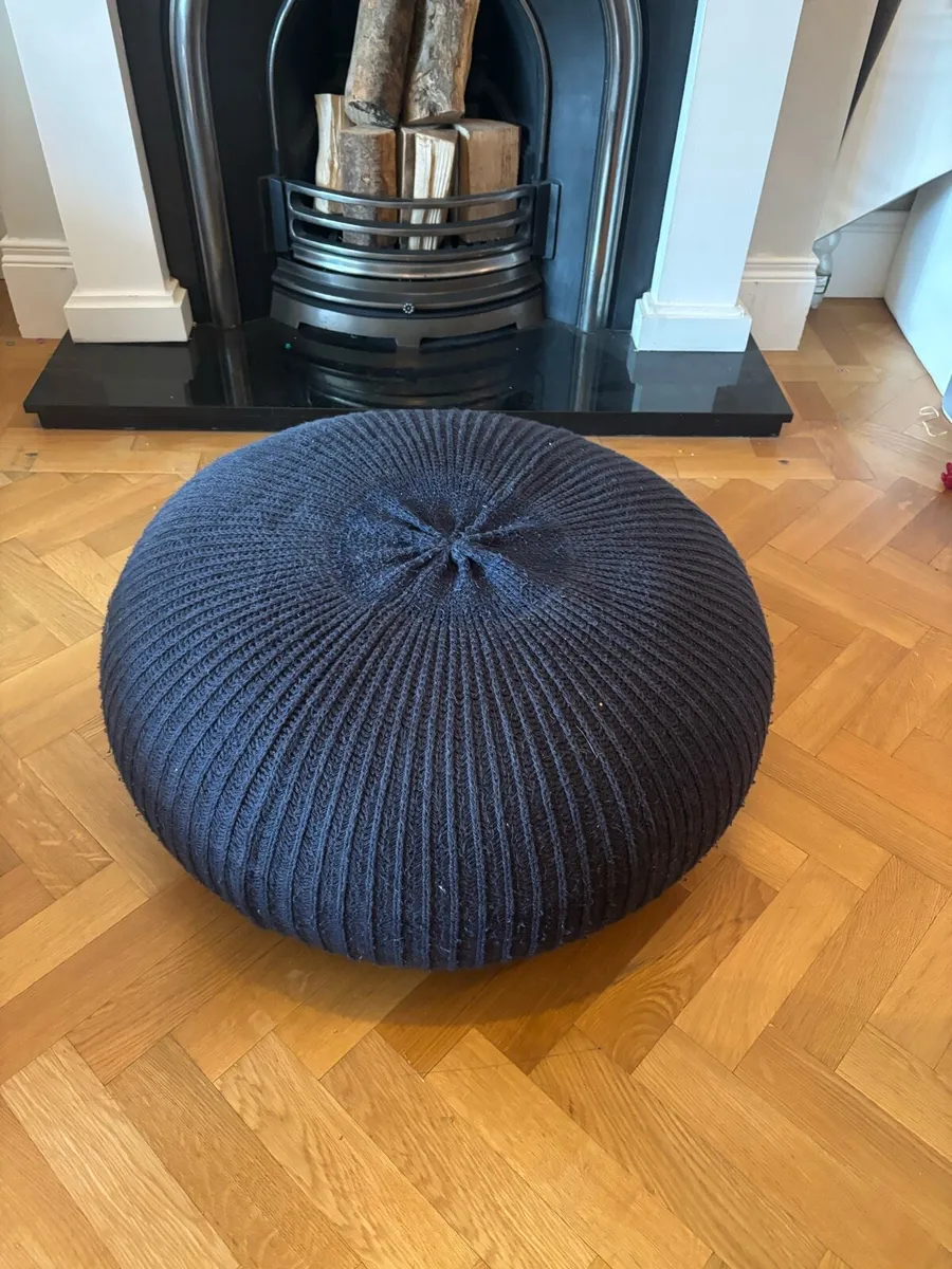Large Navy round pouffe /footstool IKEA - Image 2