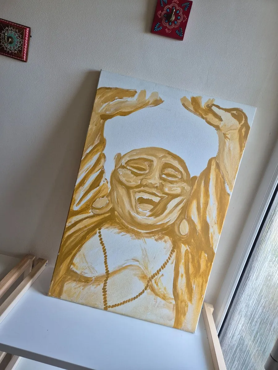 Happy Buddha - Original Painting -  (signed DJK or