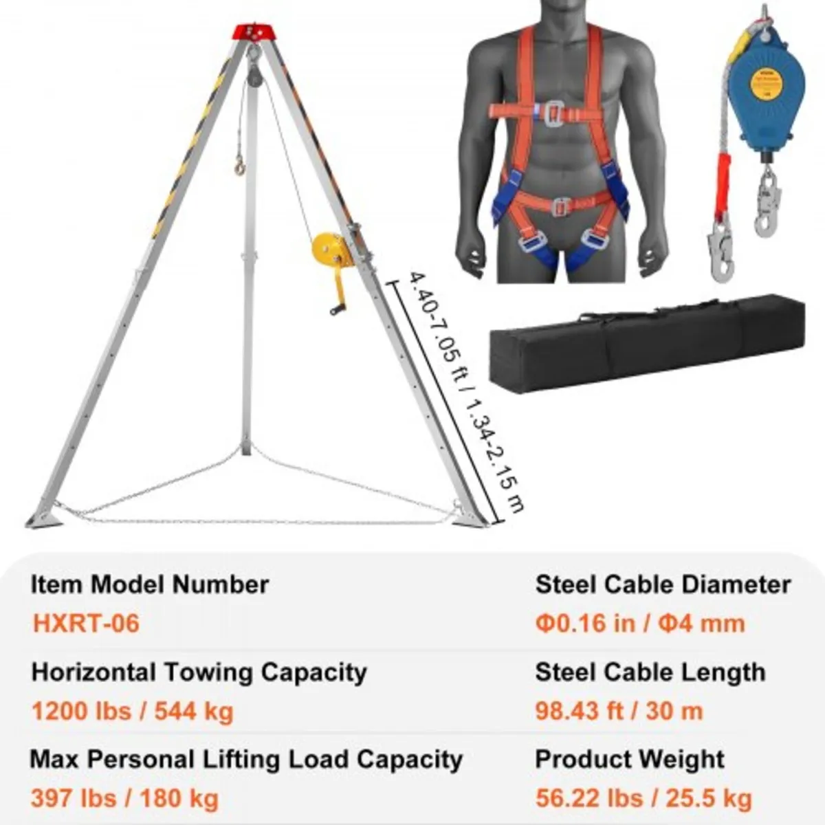 Confined Space Tripod Kit, 544 kg Winch, Confined - Image 2