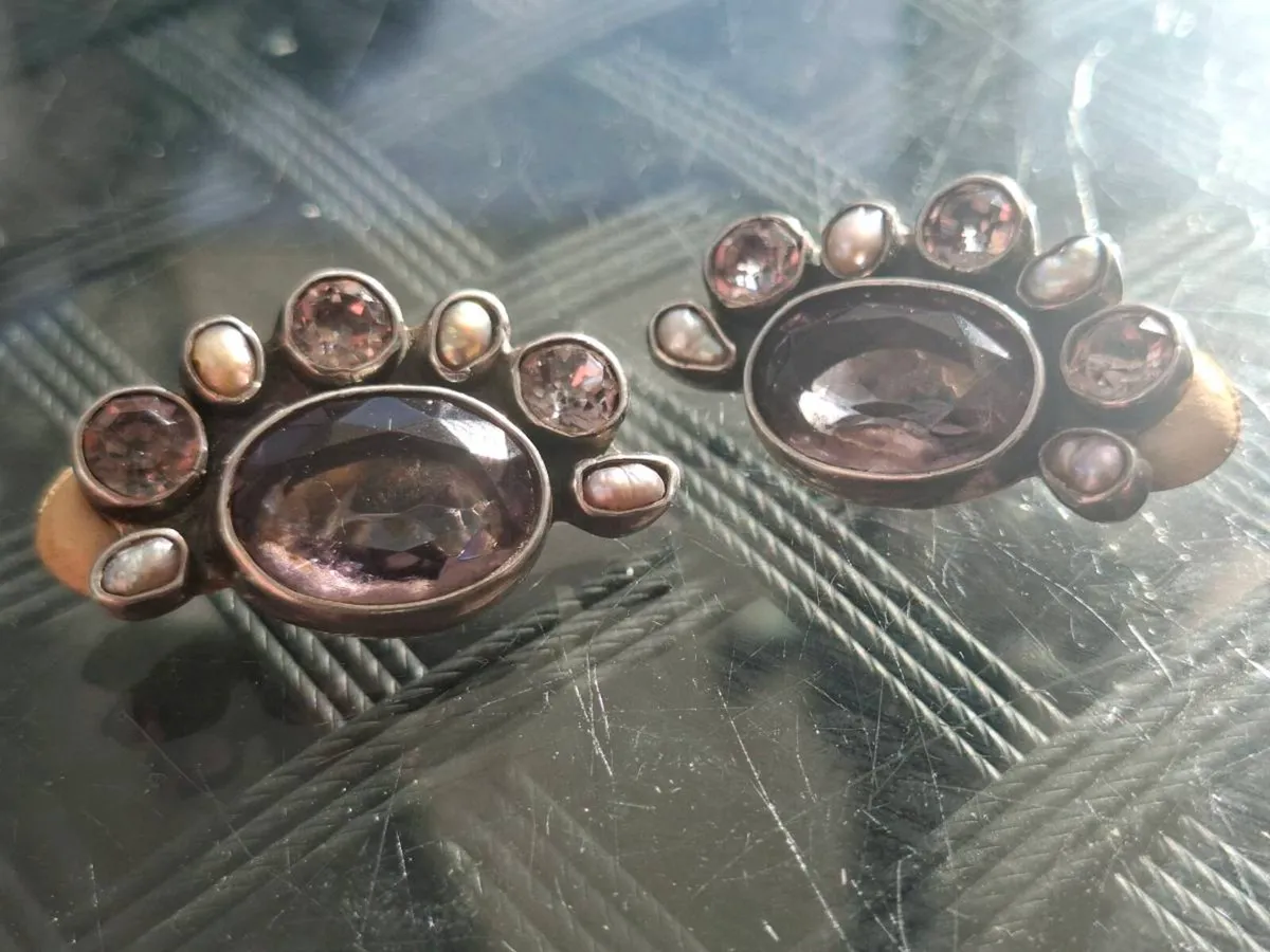 Beautiful pair of 1930's Sterling Silver Earrings - Image 1