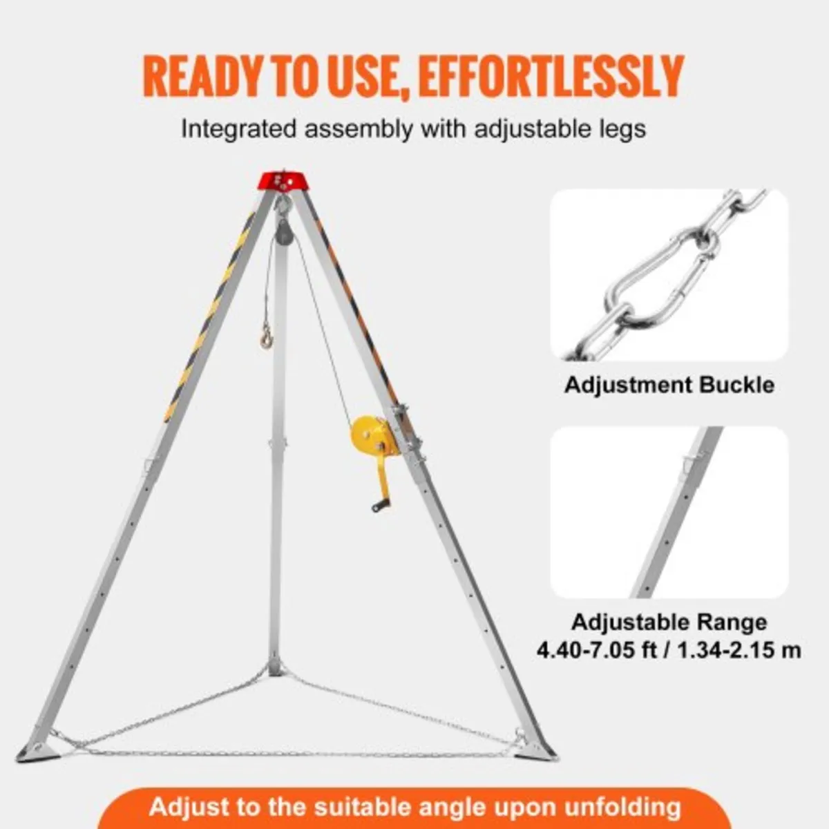 Confined Space Tripod Kit, 816.4 kg Winch, Confine - Image 3