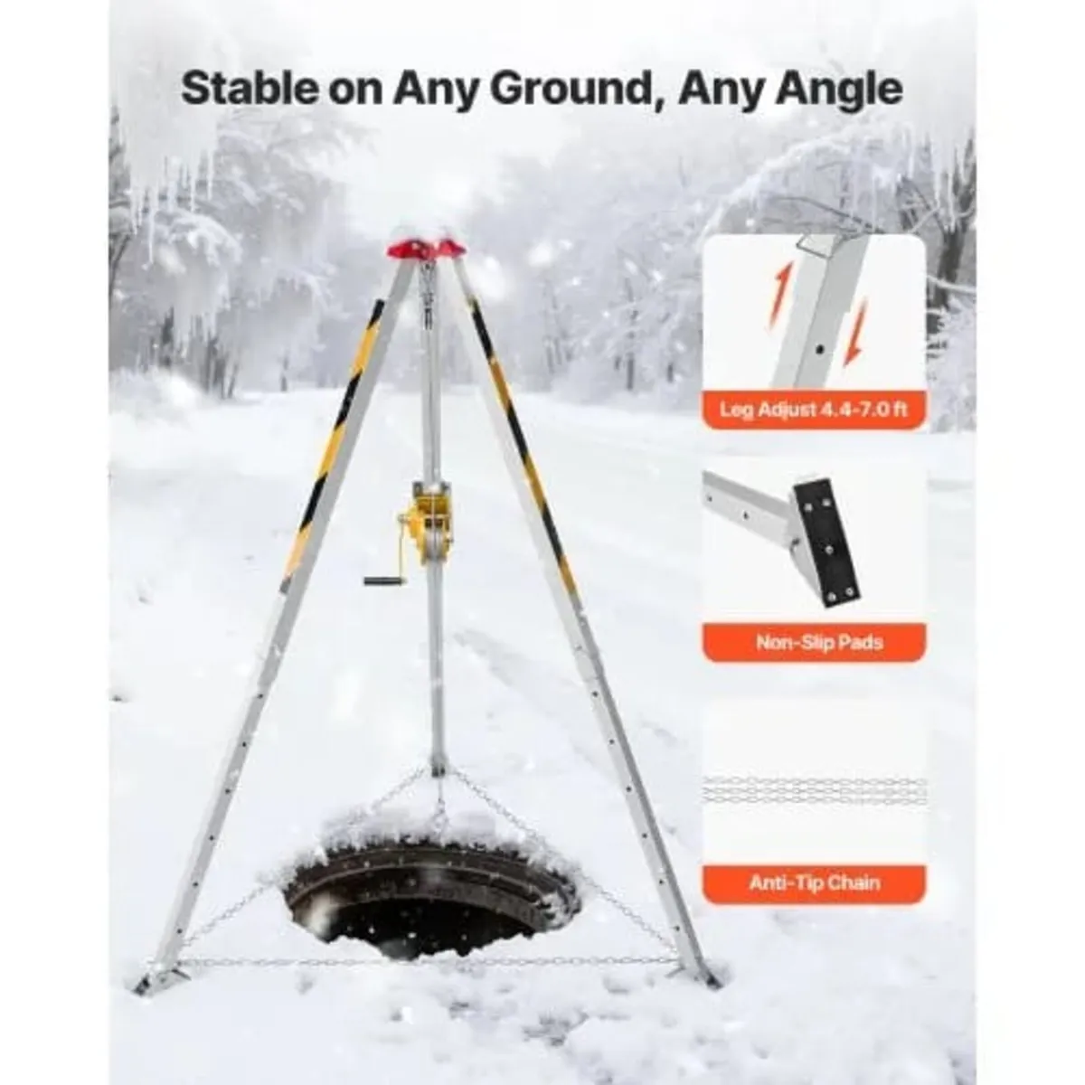 Heavy Duty Rescue Tripod Lifting Hoist 544 kg Winc - Image 2