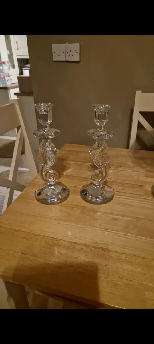 Waterford crystal seahorse candlesticks