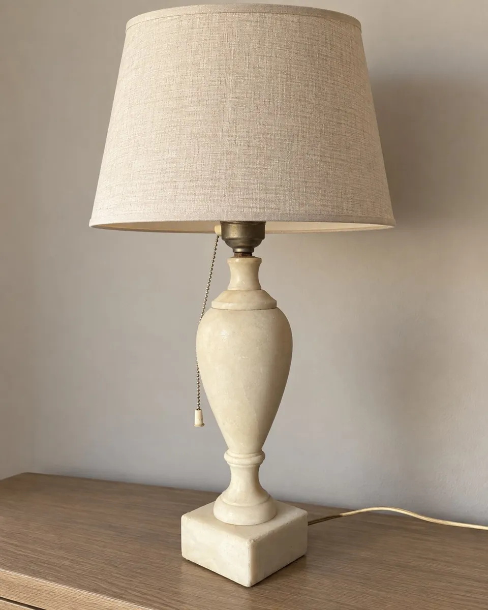 Vintage Alabaster Stone Table Lamp - Image 2