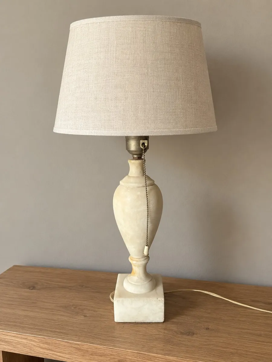 Vintage Alabaster Stone Table Lamp - Image 3