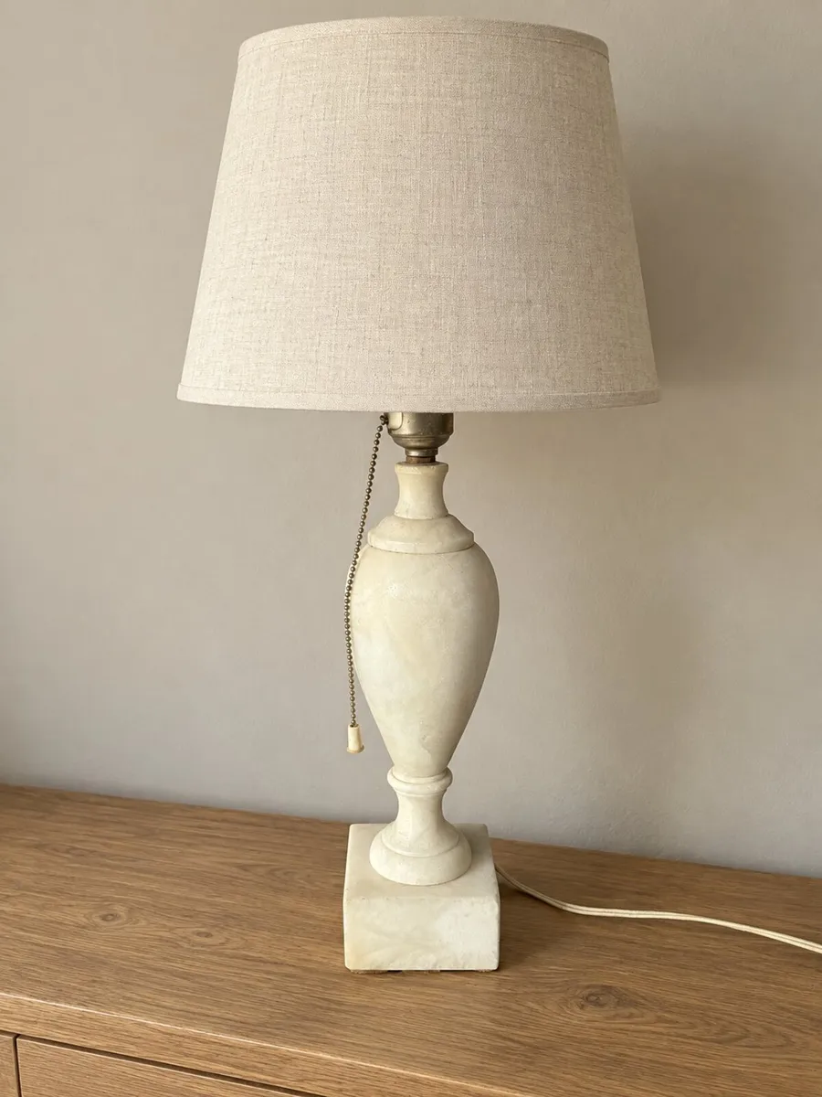 Vintage Alabaster Stone Table Lamp - Image 1