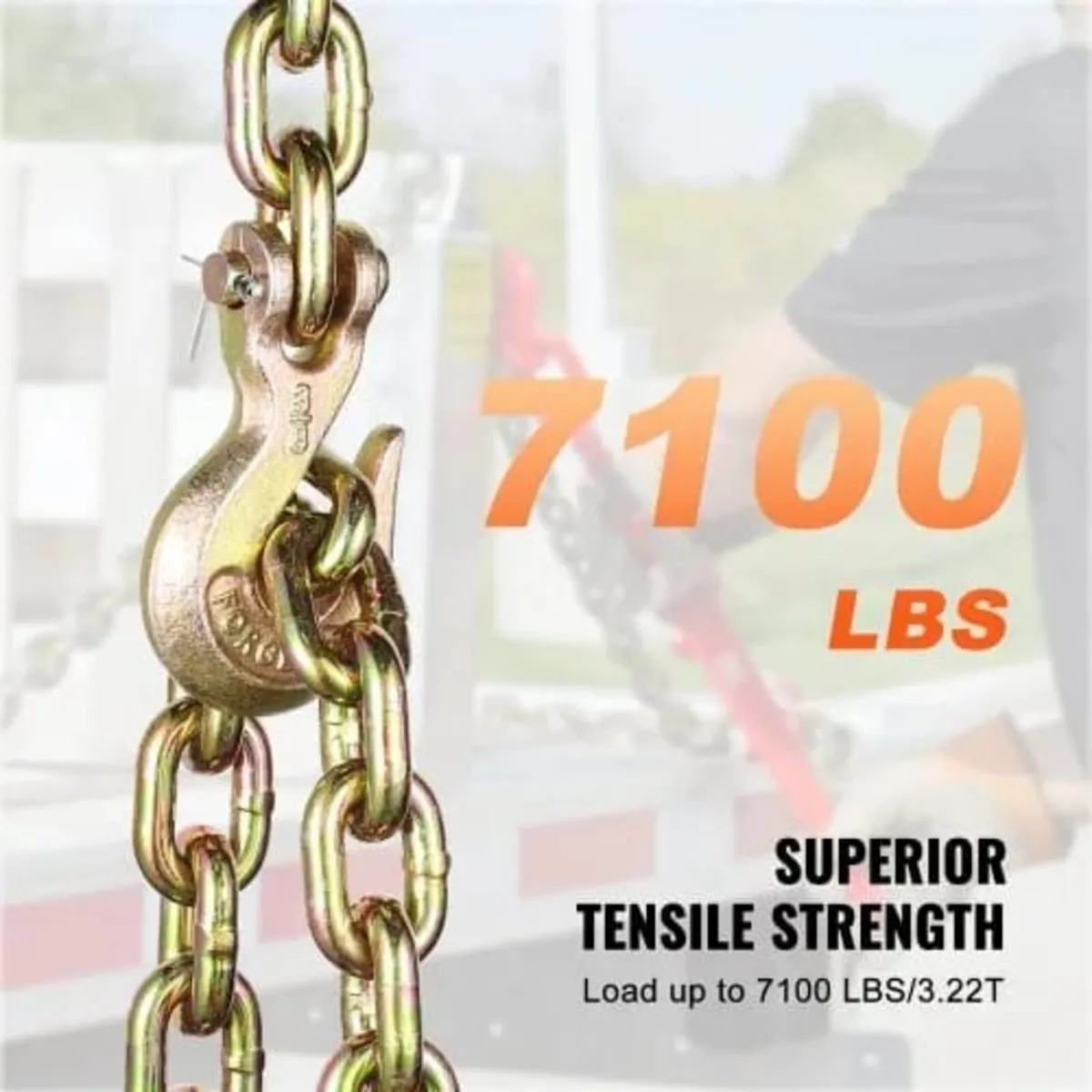 Binder Chain G80 Tie Down Tow Chain with Hooks 9.5 - Image 4