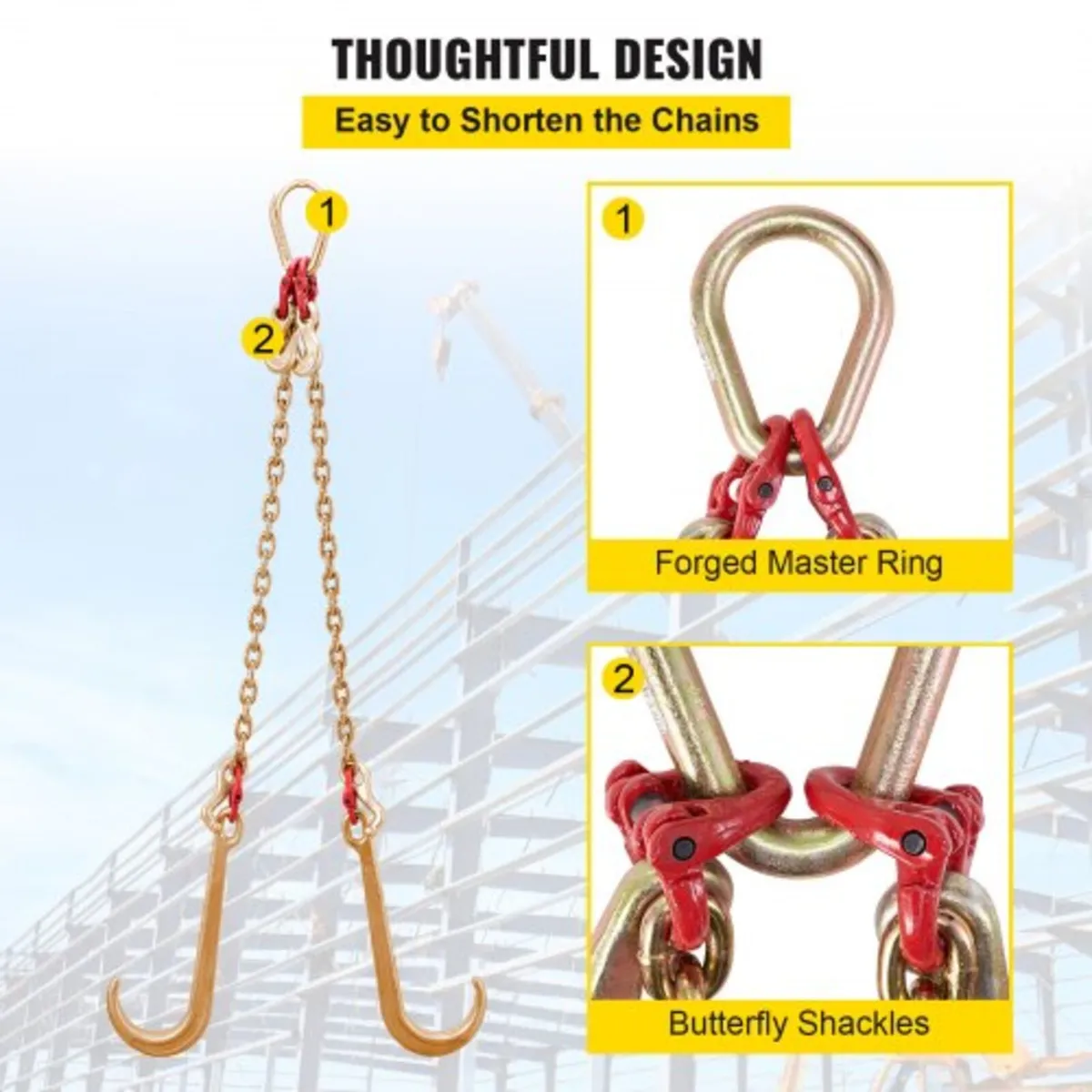 V Bridle Chain, 8 mm x 60 cm Bridle Tow Chain, Gra - Image 4