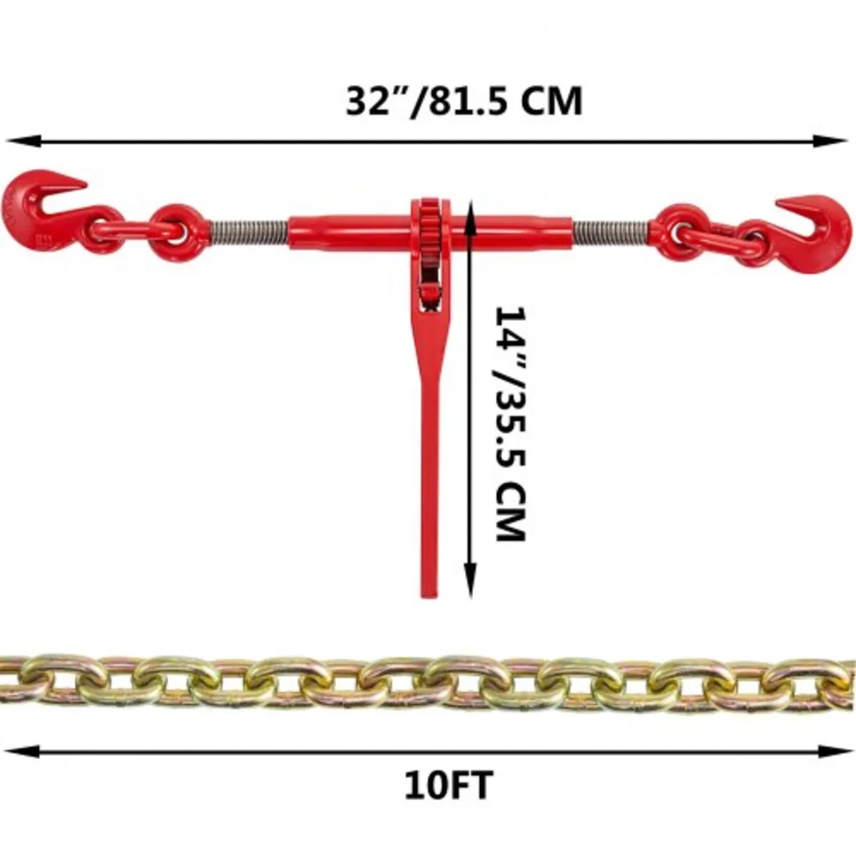 Ratchet Chain Binder, 5/16 in x 12.8 ft G80 Chains - Image 4