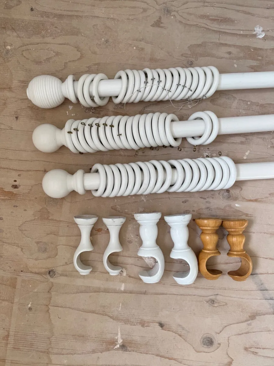 Curtain Poles & hungers (x3)