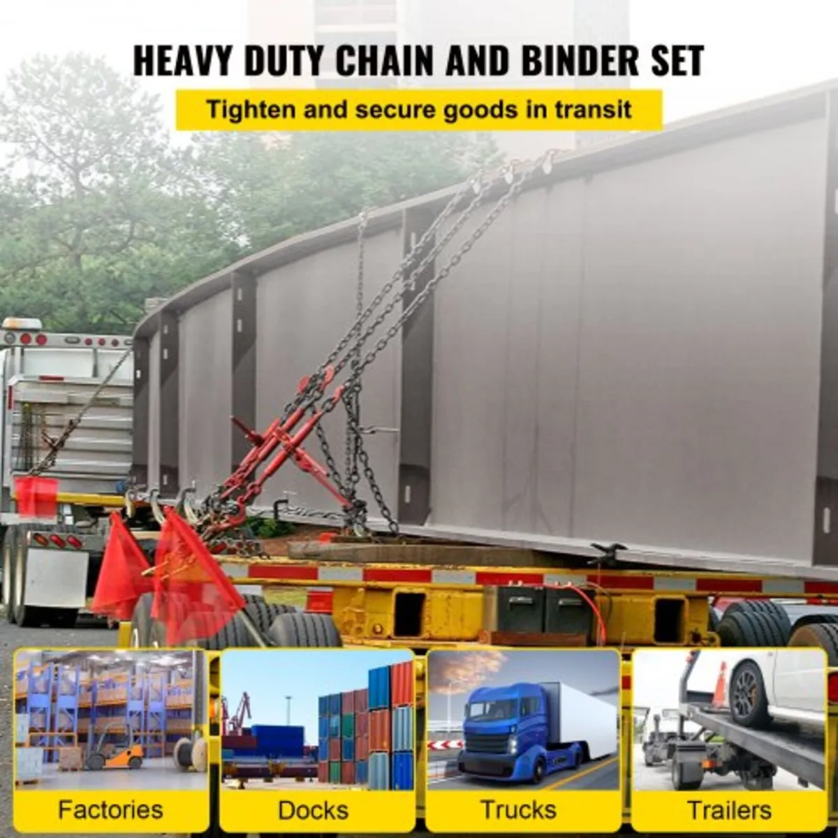 Chain Load Binder, 8 mm Tie Down Kit with 2.45 Ton - Image 2
