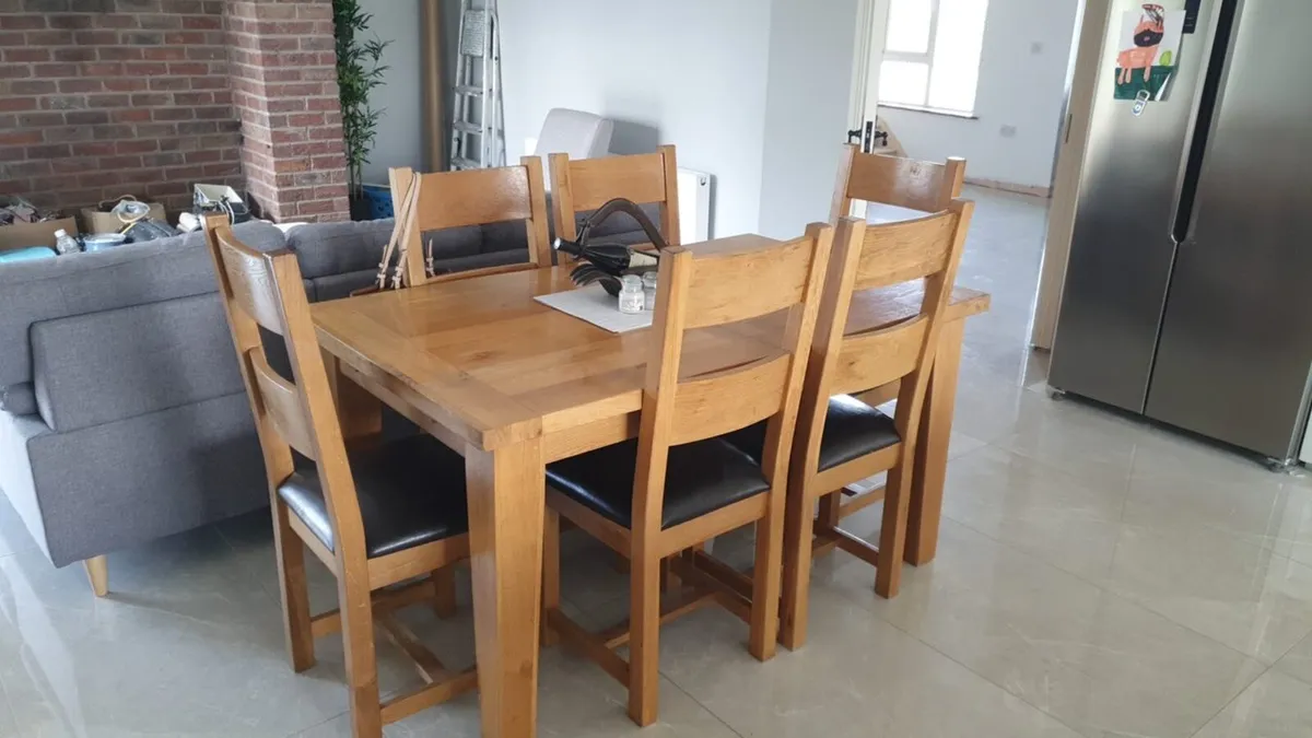 Solid Oak Kitchen Table - Image 2