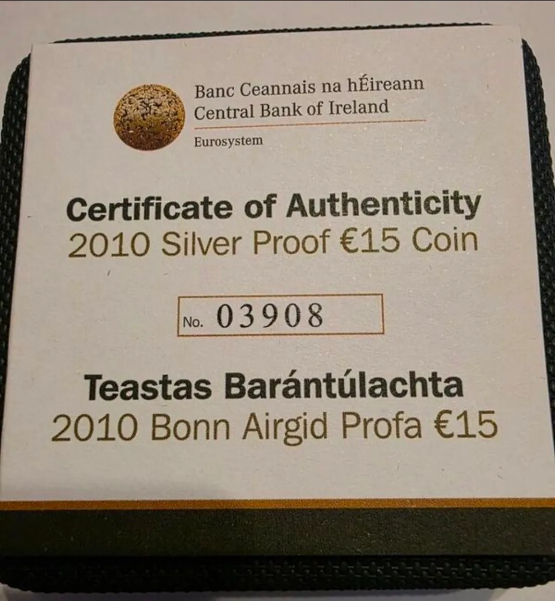 2010 irish silver commerative 15 euro coin - Image 3