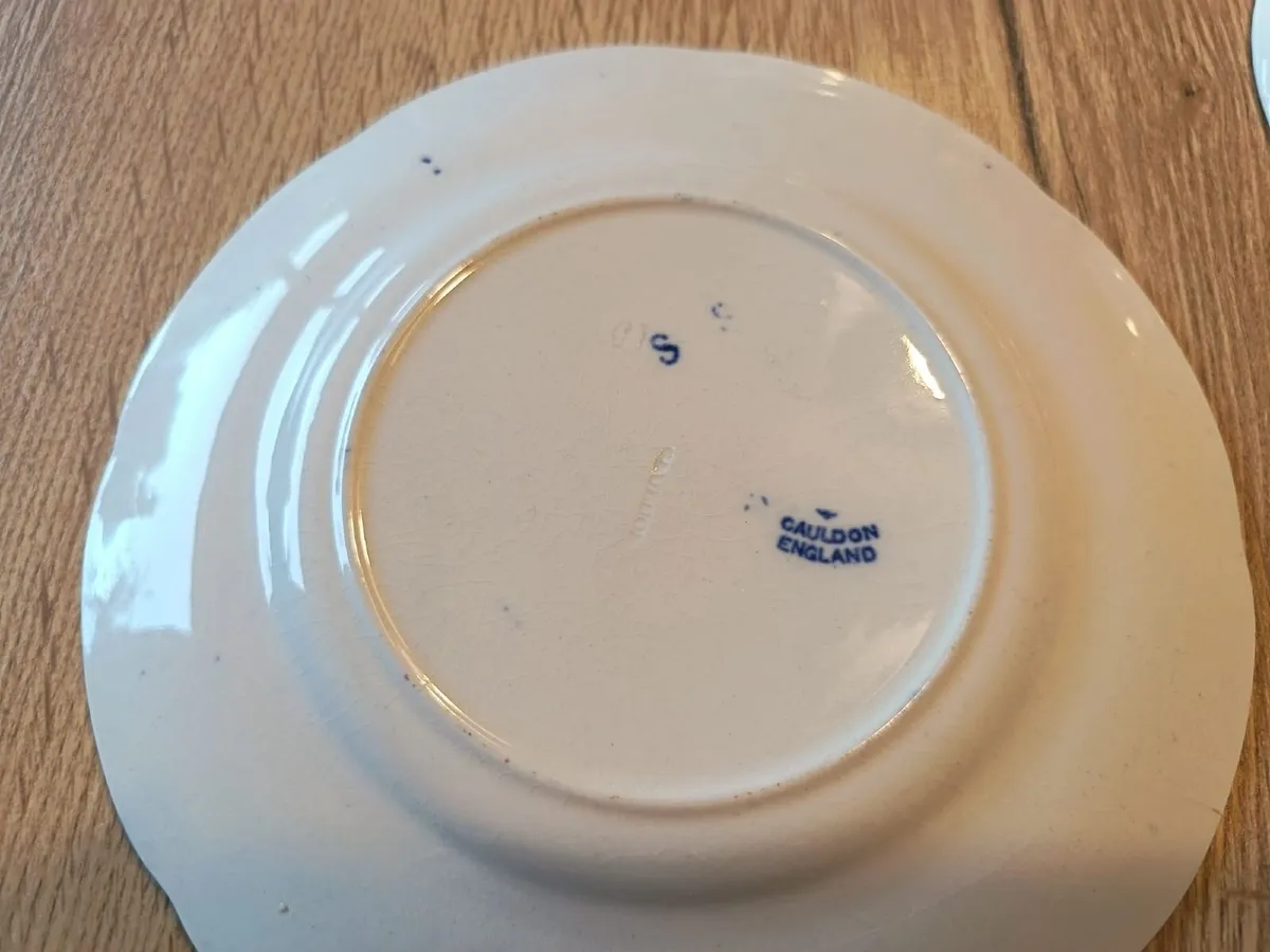 Selection of vintage blue and white china plates - Image 3