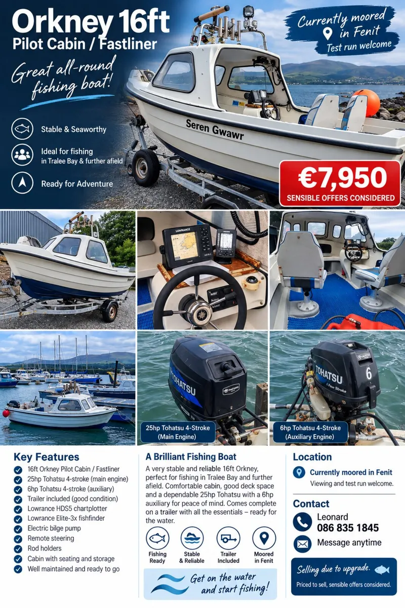Orkney 16+ft Fishing Boat Package 🎣 - Image 1