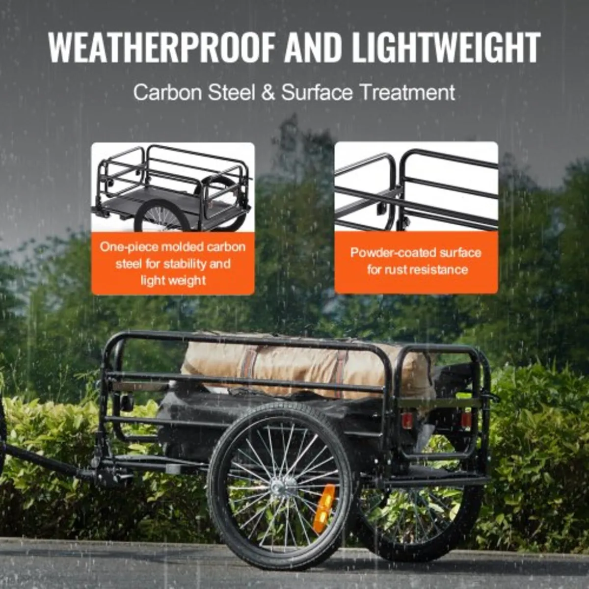 Bike Cargo Trailer, 72.5 kg Load Capacity, Heavy-D - Image 3