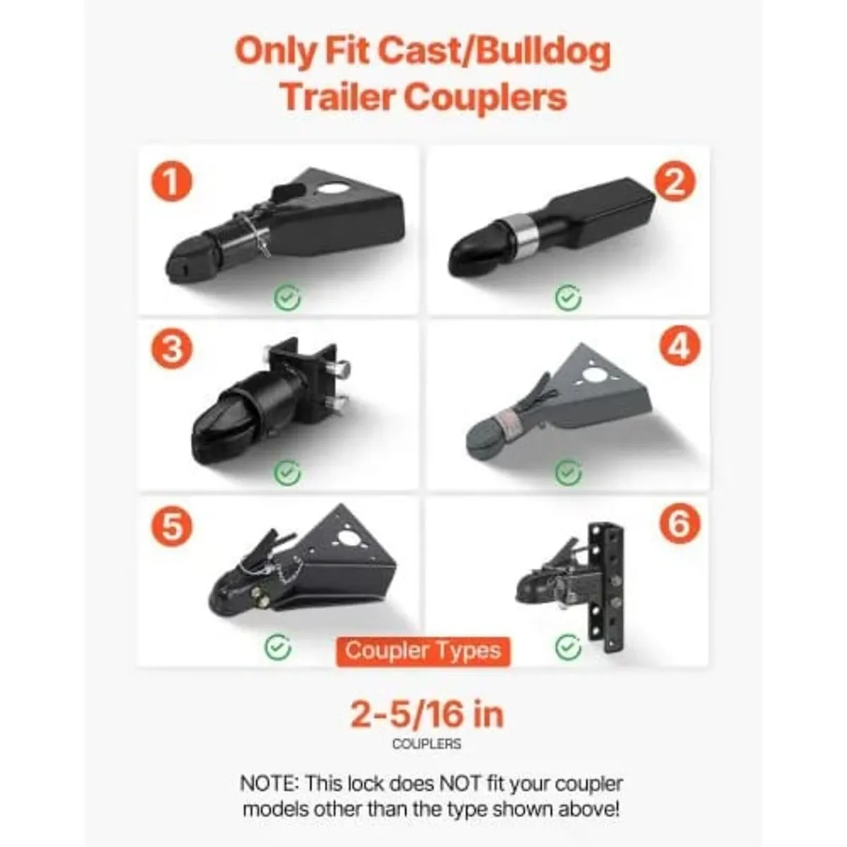 Trailer Coupler Lock, Fits 58.6 mm Cast/Bulldog Tr - Image 4