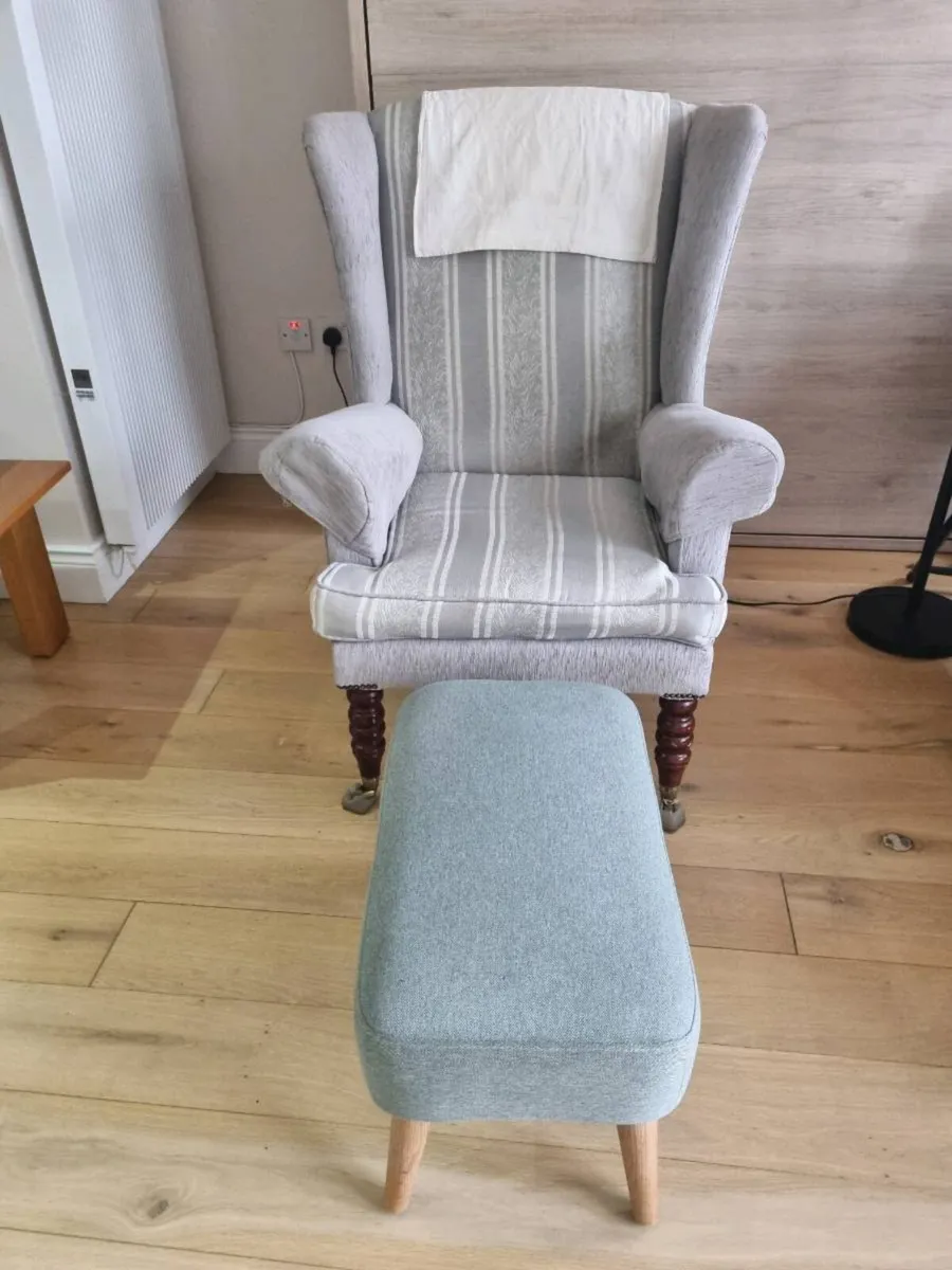 Wingback chair & footstool