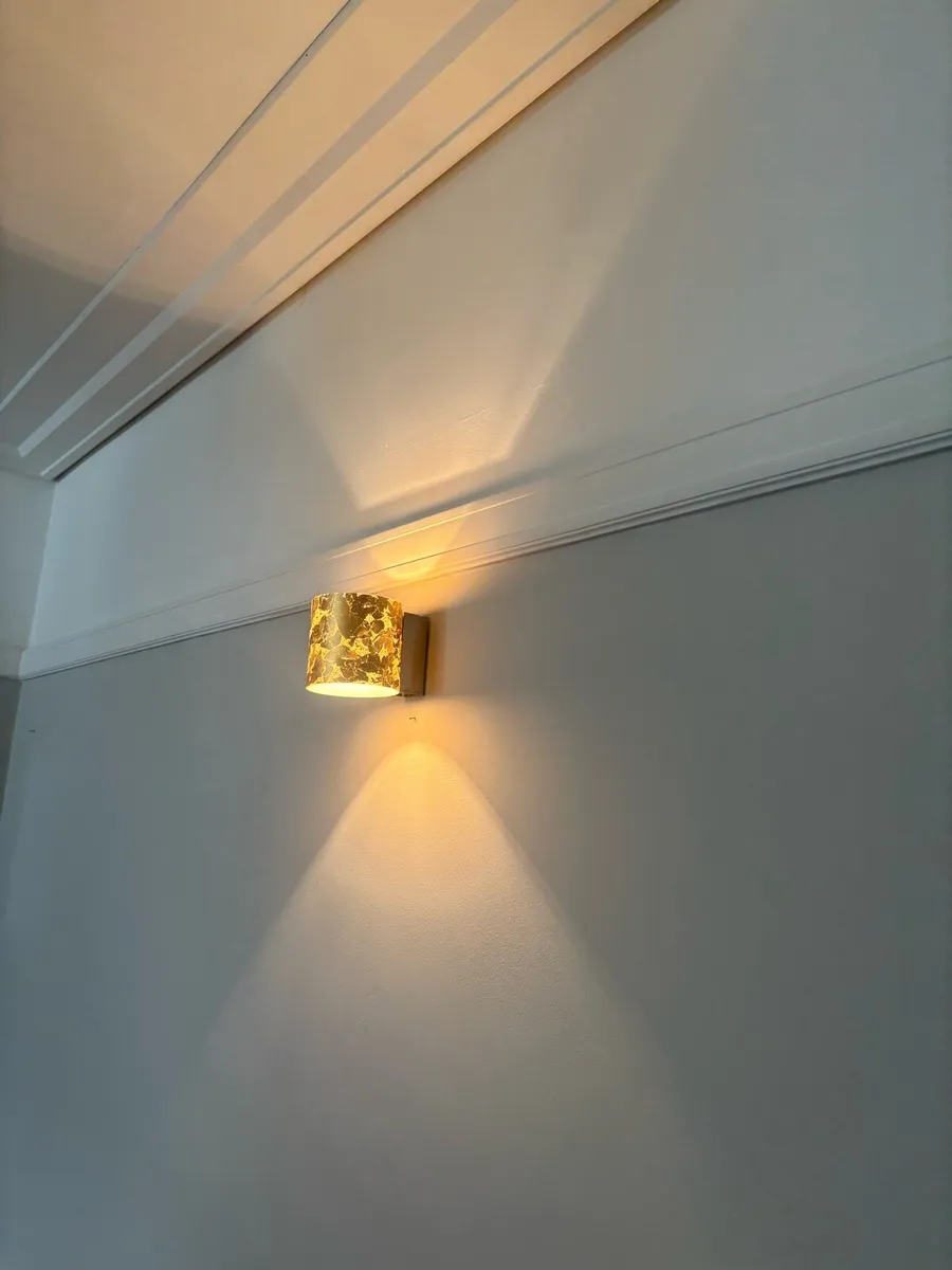 2 x gold foil wall scones - Image 2