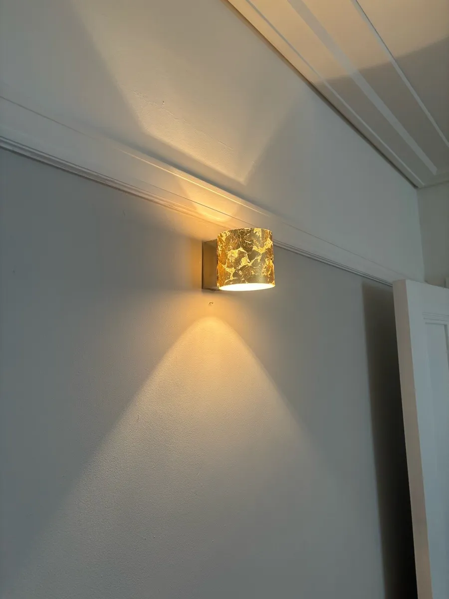 2 x gold foil wall scones - Image 4