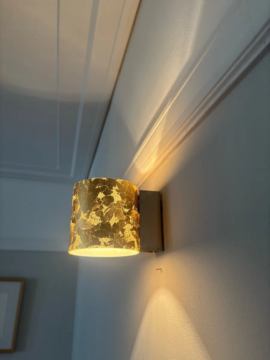 2 x gold foil wall scones - Image 1