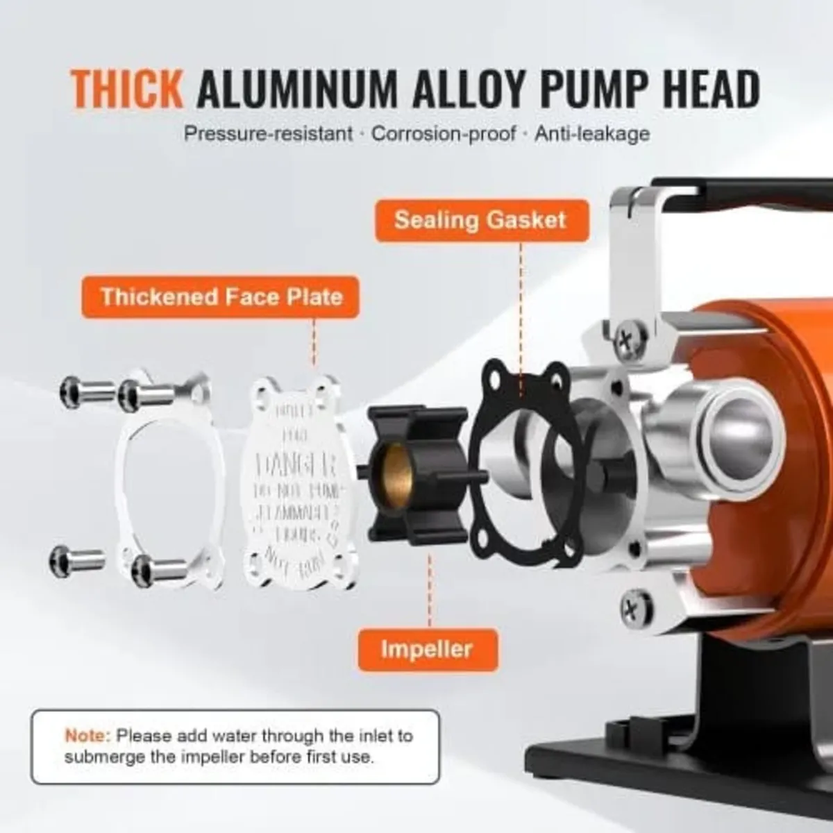Water Transfer Pump, 12V DC 23 L/min(360 GPH) 75W( - Image 4