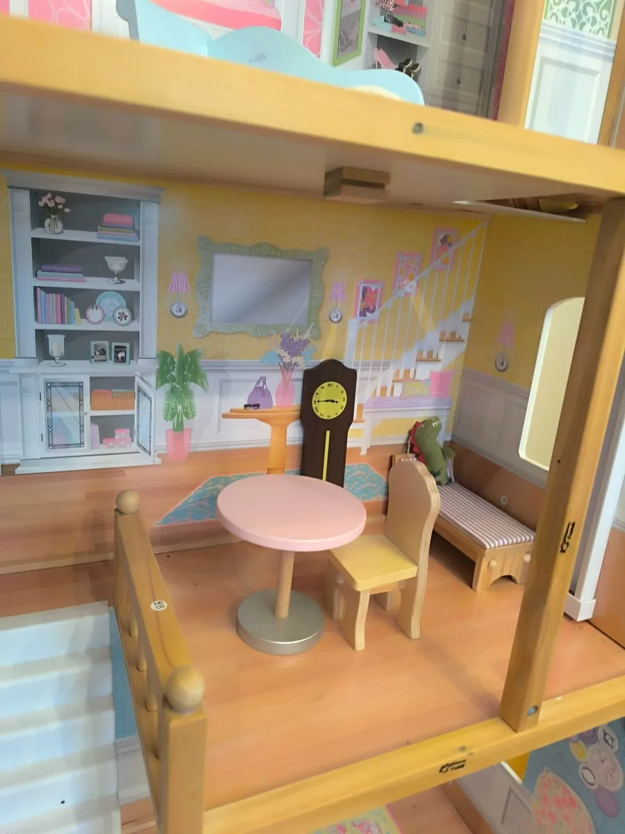 Large KidKraft Wooden Dollhouse + Furniture – Coll - Image 2