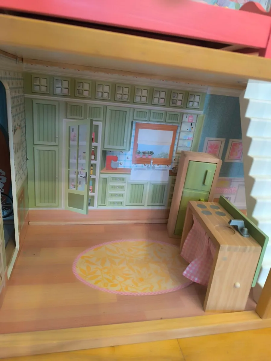 Large KidKraft Wooden Dollhouse + Furniture – Coll - Image 4