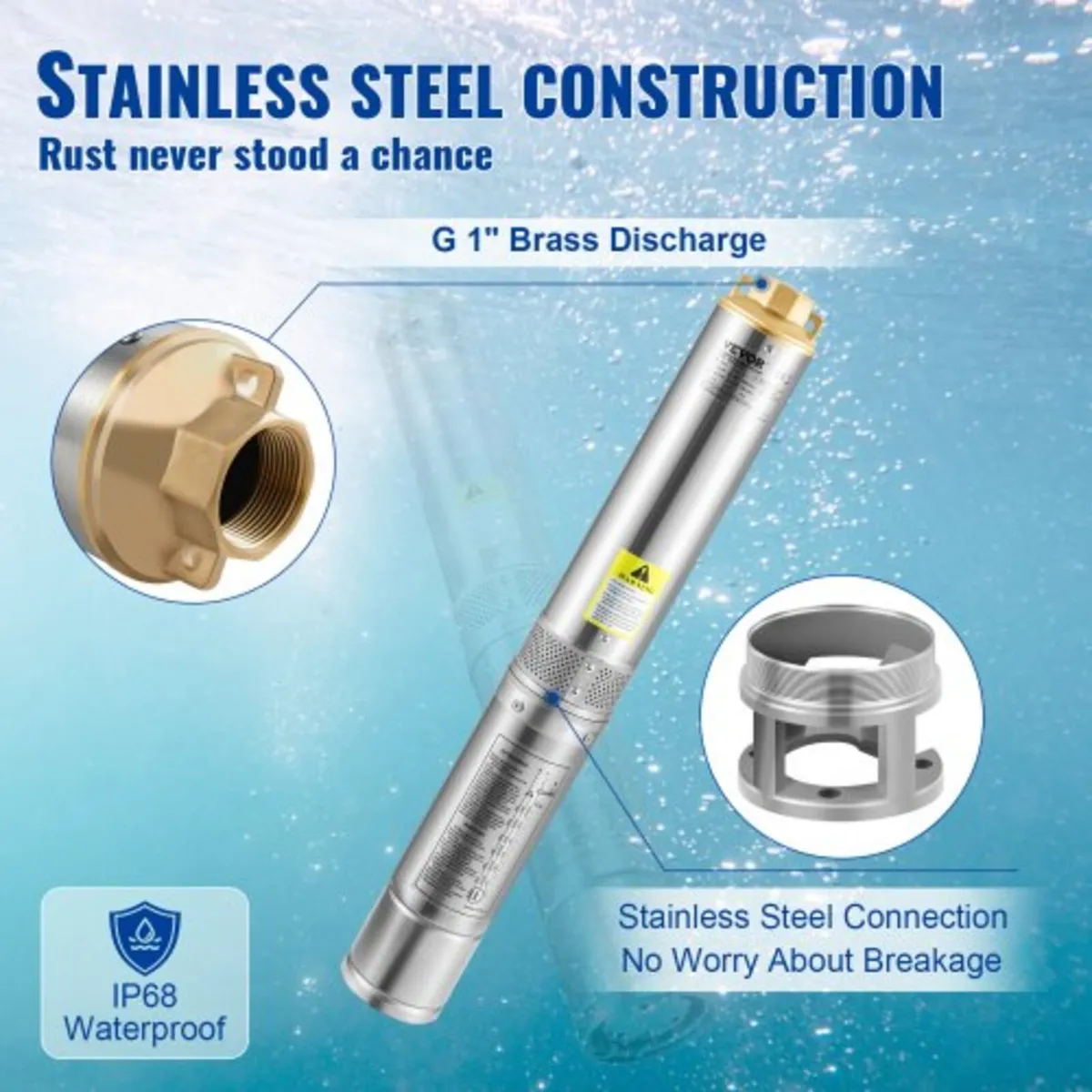Deep Well Submersible Pump, 550W 230V/50Hz, 50L/mi - Image 3