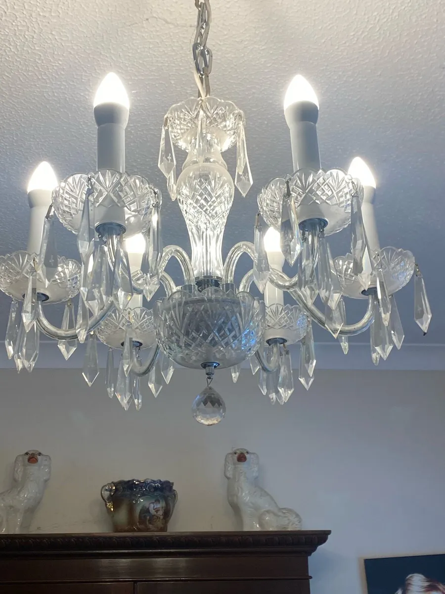 WATERFORD “LISMORE” VINTAGE CRYSTAL CHANDELIER - Image 1