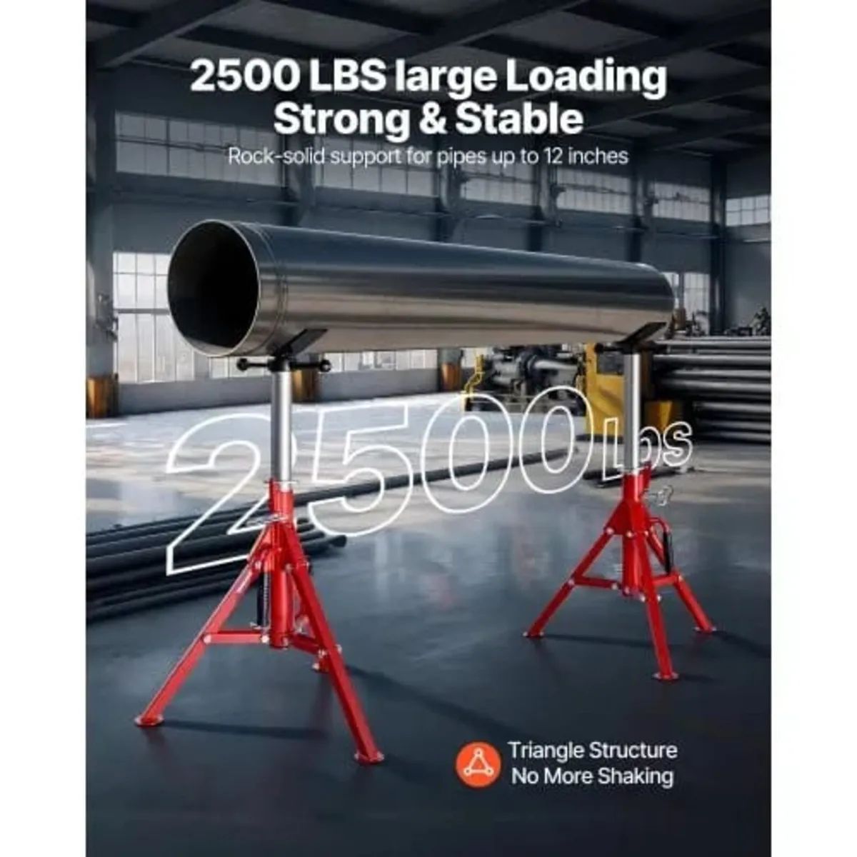 V Head Pipe Stand 1/8"-12" Capacity, Adjustable He - Image 4