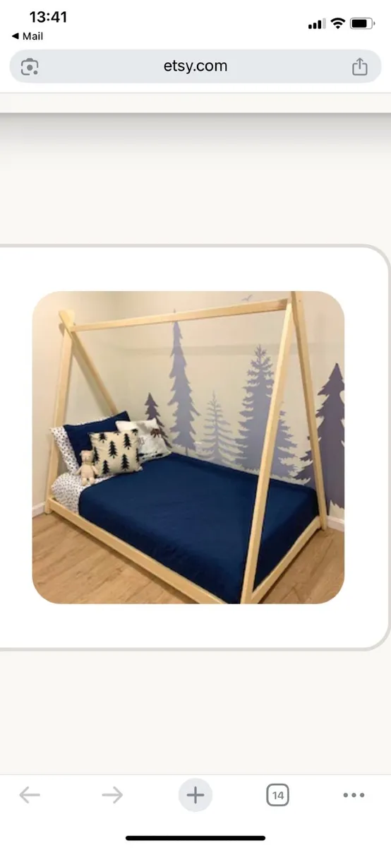 Wooden double Bed frame (teepee style cross frame) - Image 3