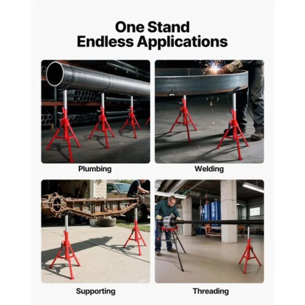 V Head Pipe Stand Adjustable Height 71.1–132.1 cm - Image 3