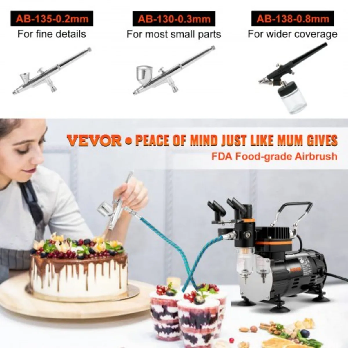 Professional Airbrush Set with Compressor, Airbrus - Image 3
