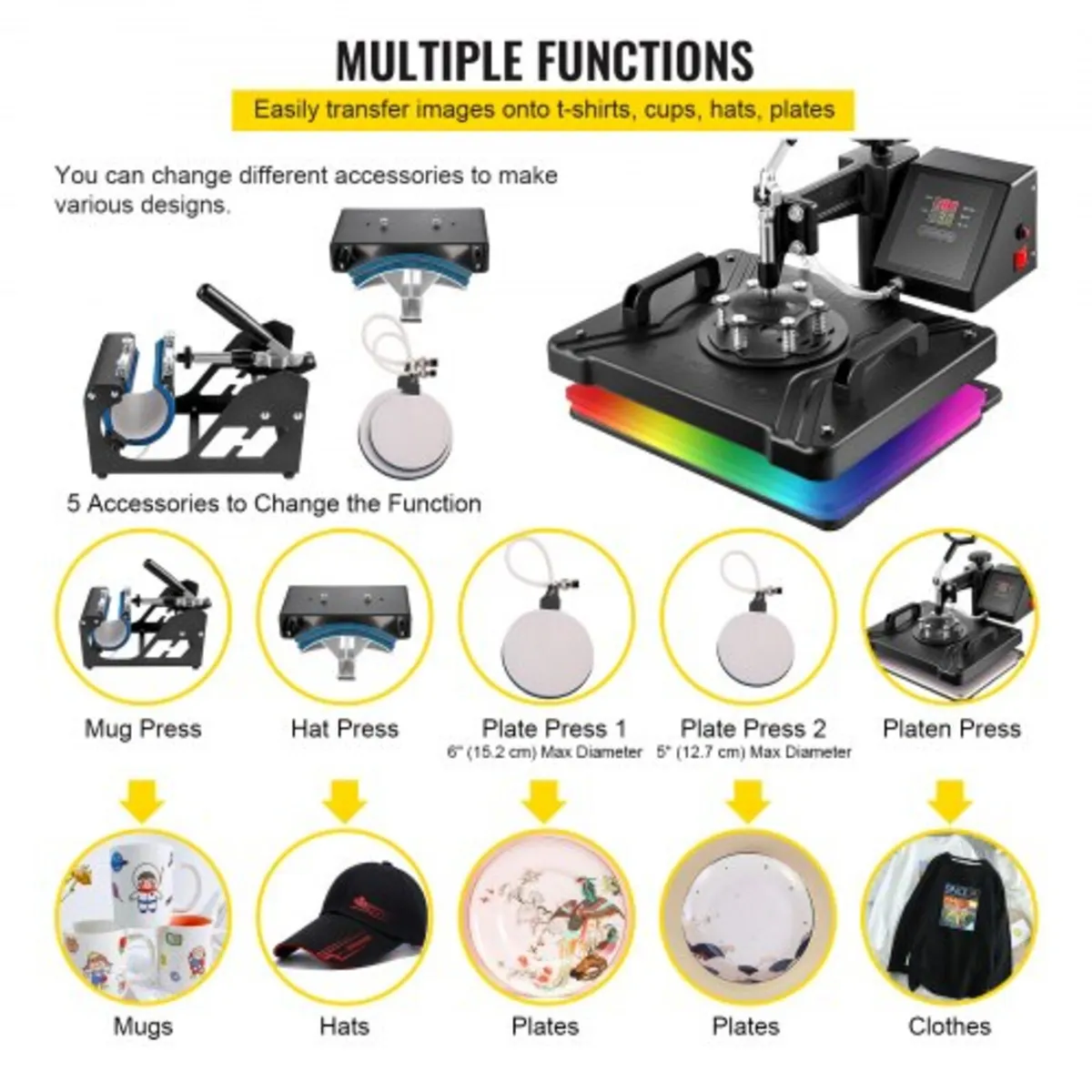 Heat Press 5 in 1 Heat Press Machine 38x30cm T-shi - Image 4