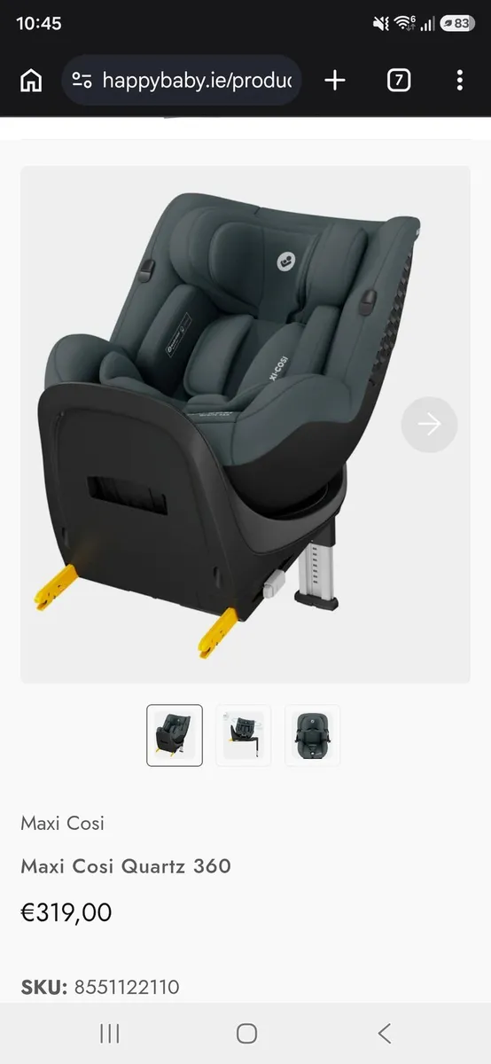 Maxi Cosi Quartz Swivel 360 Car Seat - Image 2