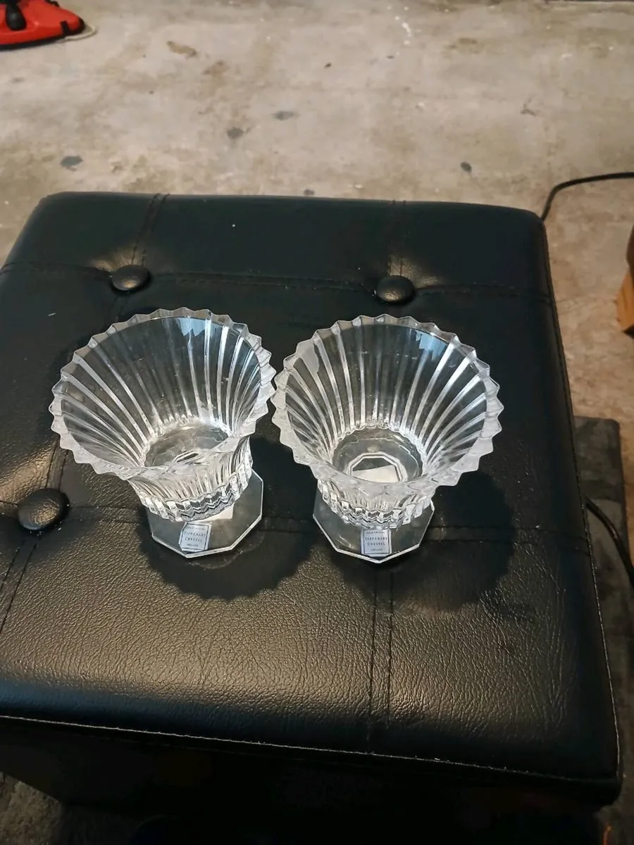 Tipperary crystal bowl and holders with stickers - Image 2