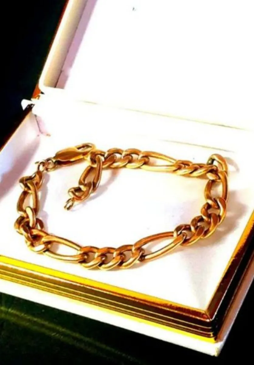 Vintage 9ct Gold Figaro Bracelet - Image 2