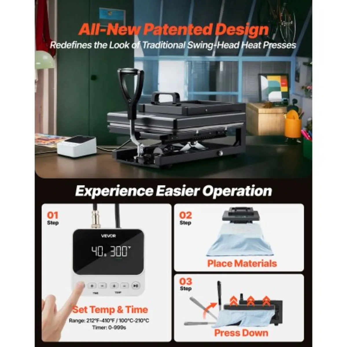 Hybrid Heat Press, 380 x 380 mm, 8-in-1 Multifunct - Image 4