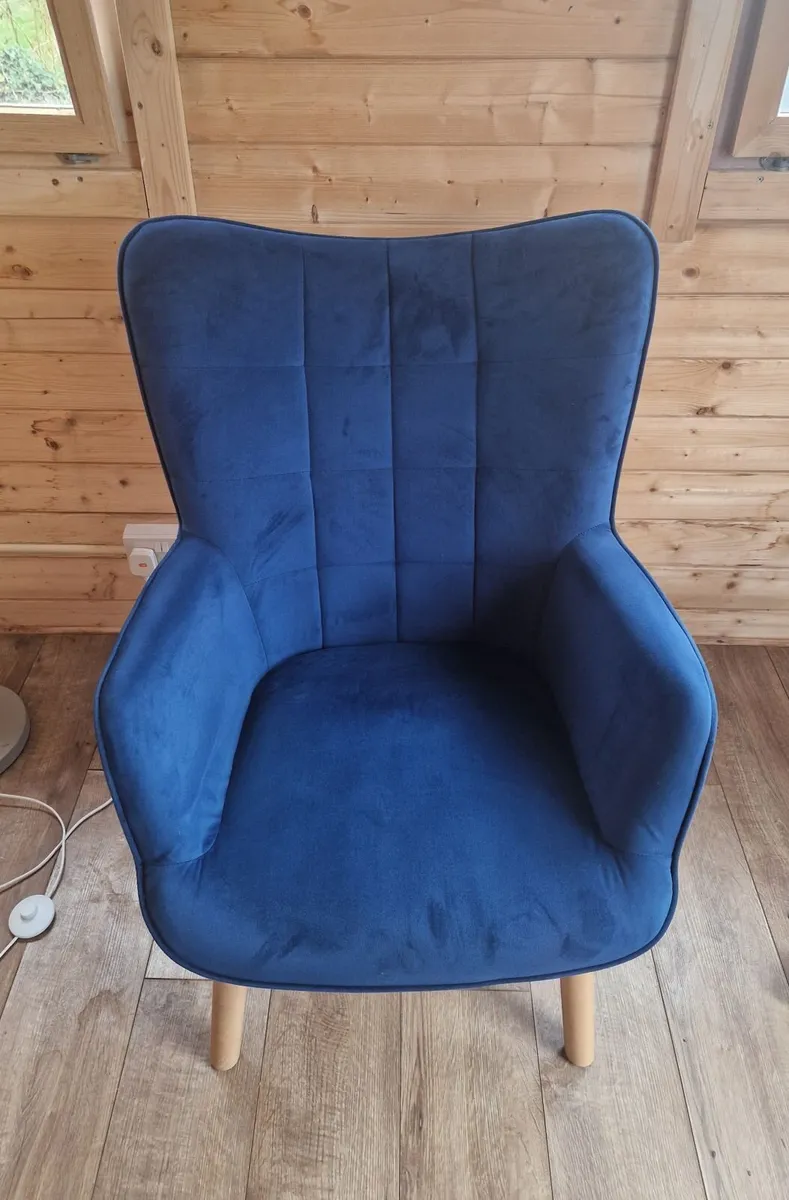 HOMCOM velvet wingback velvet chairs - Image 2