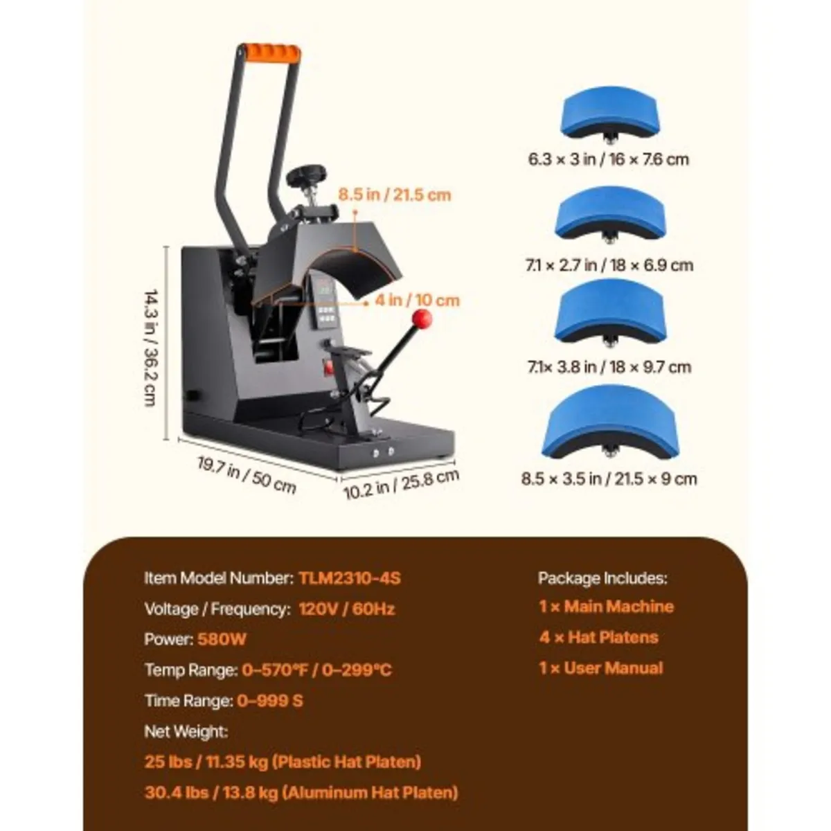 Hat Heat Press, 4-in-1 Cap Heat Press Machine, 15. - Image 2