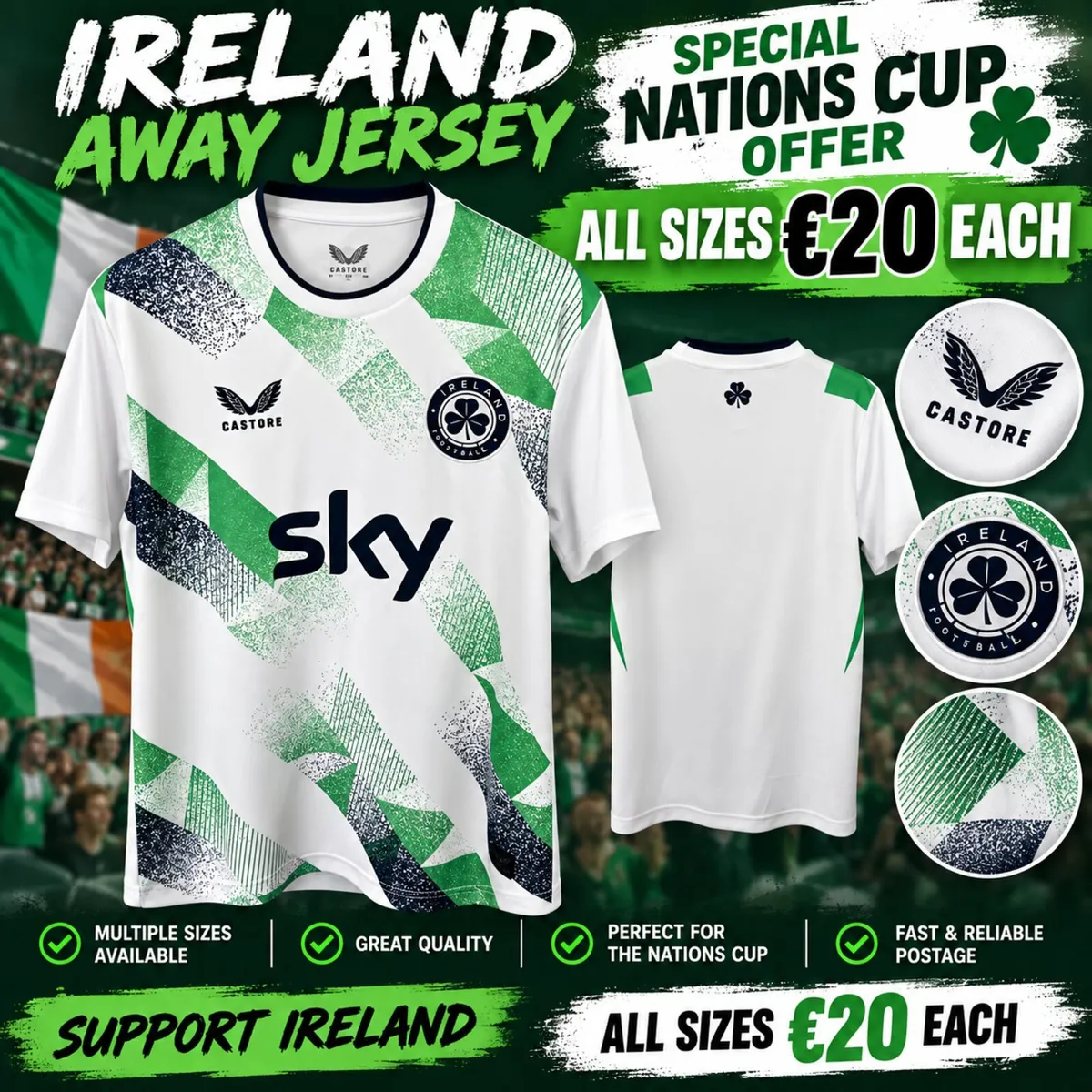 Ireland football jersey away - Image 1