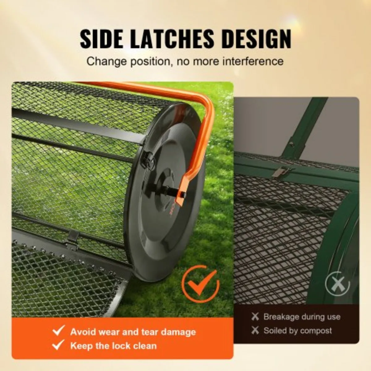 Compost Spreader, 24.4-25.6" Height Adjustable Han - Image 2
