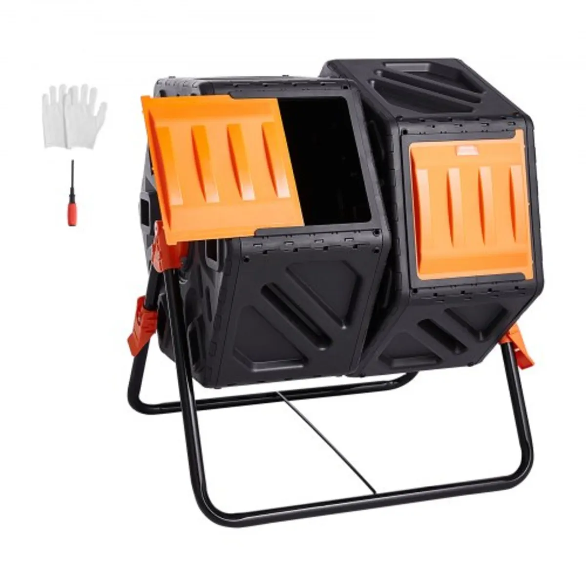 Compost Bin, 140.1L Dual Chamber Composting Tumble - Image 1